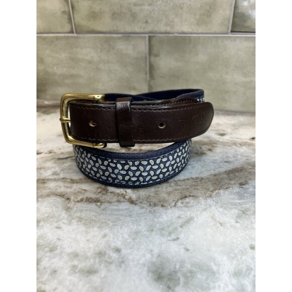 Vineyard Vines Other - Vineyard Vines Belt SZ 30 Blue Boat Propeller Nautical Canvas Leather Men